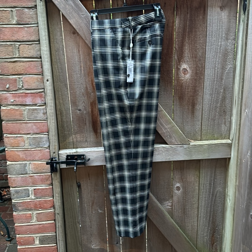 Michael Kors black with white plaid patterned pants